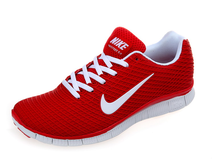 Nike Free 5.0 chaussures de course legeres mens nouveau blanc rouge (3)